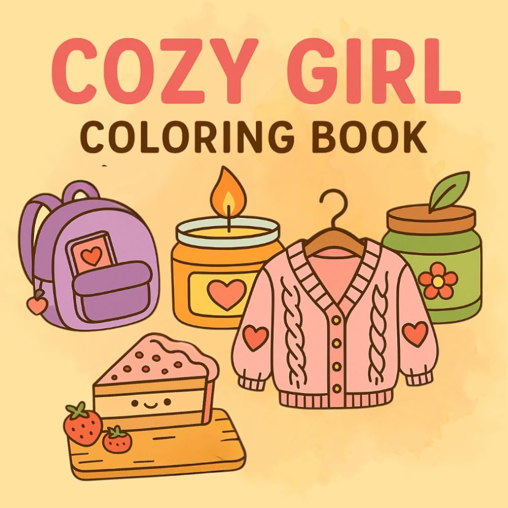 Cozy Girl Coloring Book: Cute & Cozy Coloring Pages for Relaxation