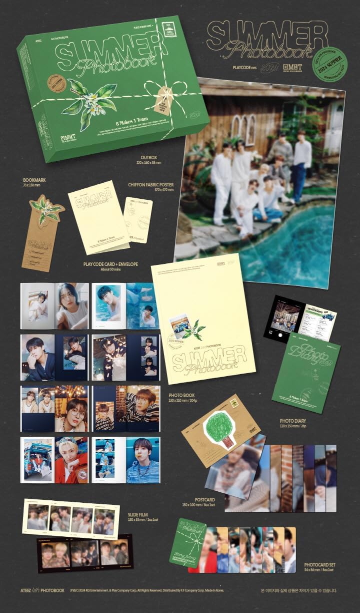 Genie Music ATEEZ - 2024 SUMMER PHOTOBOOK + Pre-Order Gift (PLAYCODE ver.), ASPB1280
