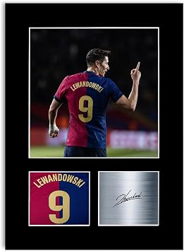 Robert Lewandowski 2024-2025 Football Player A4 Printed Signed Autograph Photo Display Mount Gift For Barcelona Fans