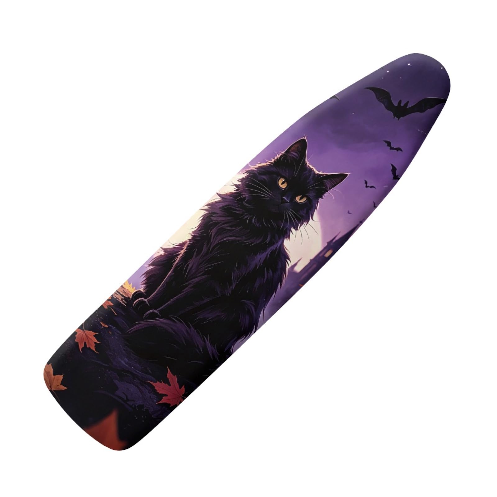 Rwmmla Black Cat Ironing Board Covers 110X30 Heat Reflective Cotton Polyester Blend, Elasticated Drawstring Fastening, Scorch Resistant For Steam Iron110x30cm/43X12in