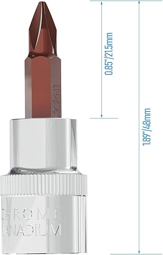 Miniatura 9 de FOCMKEAS 2 unidades de 38 pulgadas PH3 (#3) Phillips socket, puntas de destornillador de acero S2 tratadas térmicamente, enchufe CR-V de 1.9