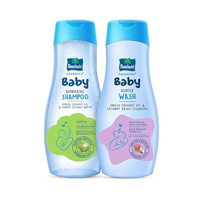 Parachute Advansed Baby Wash & Shampoo for Kids | Doctor Certified |Enriched with Virgin Coconut Oil | 410ml + 410ml