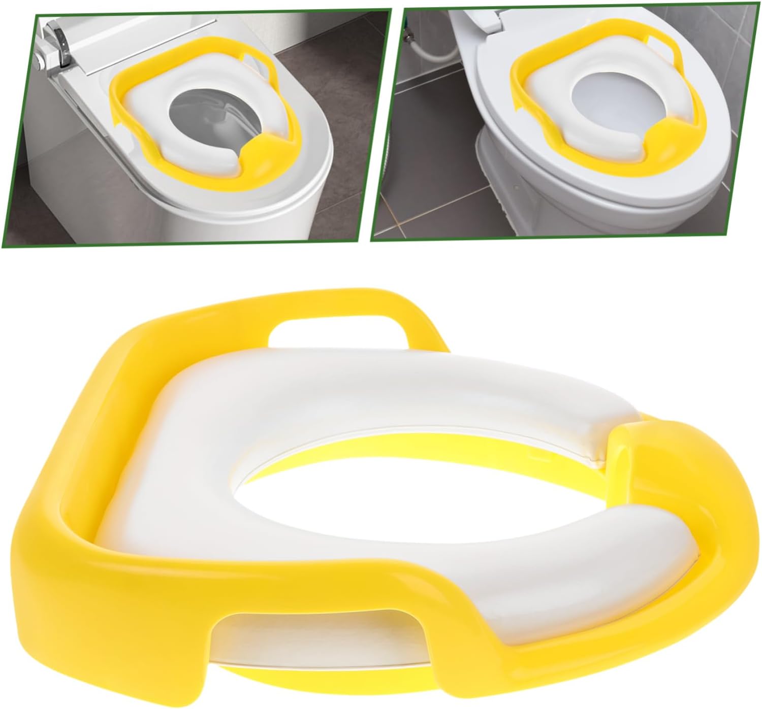 Kisangel Potty Training Seat for Toddlers Comfortable - Toilet Seat with Splash Guard and Handles for Home and Preschool Use Encourages Independence for Boys and Girls