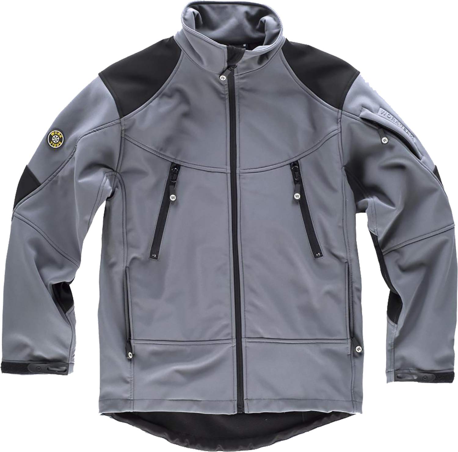 Work Team Chaqueta Softshell combinada con Membrana Interior Transpirable y Aislante e Interior de Alta Capacidad termica. Hombre Gris+Negro L