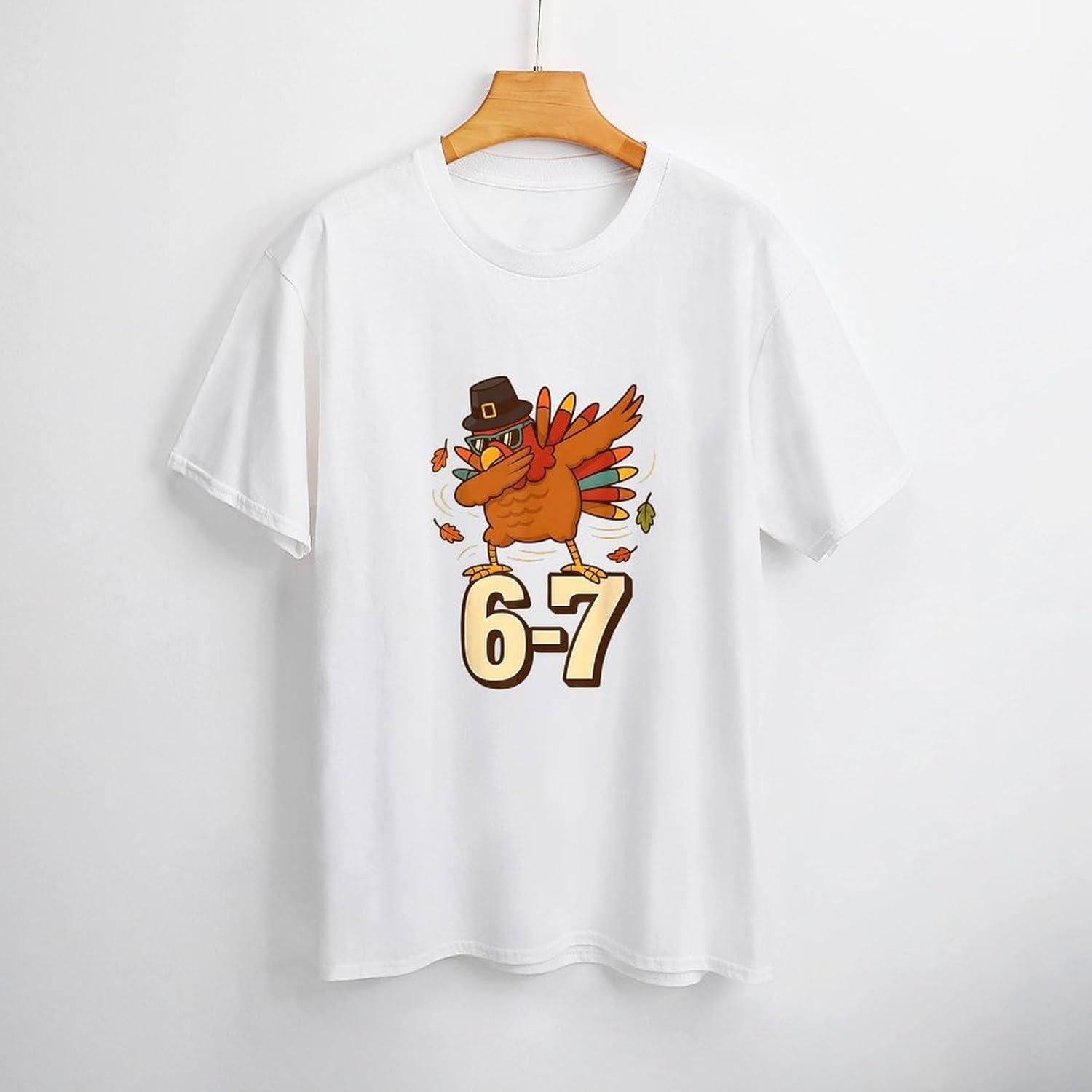 Fun 67 Six Seven Turkey Thanksgiving Cute Turkey T-Shirts for Women Causal Breathable Aesthetic Simple Shirt - Image 7