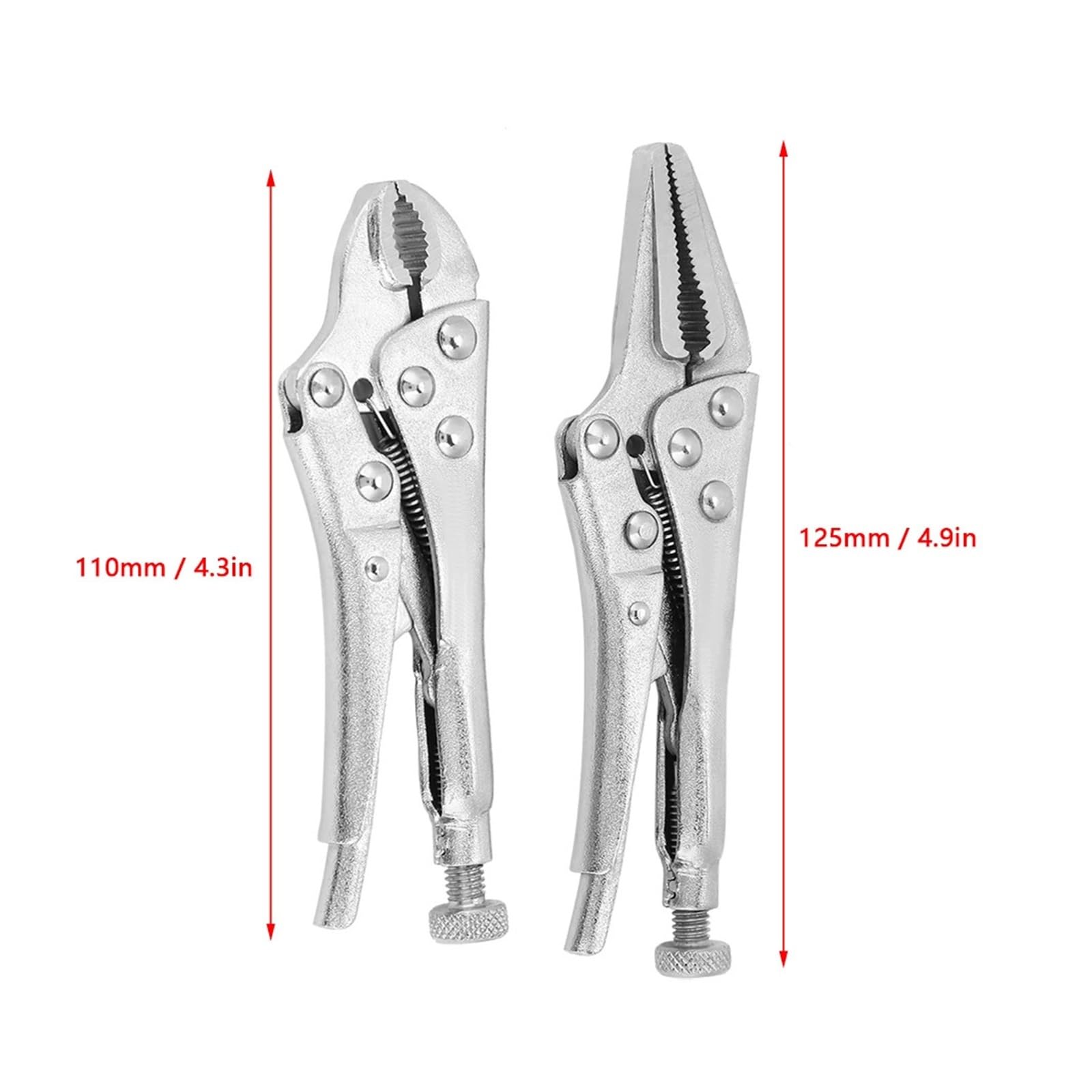 Juego de Alicates bloqueo RT-R05, Kit herramientas mano con abrazadera reparación agarre alta resistencia, 110mm, 125mm
