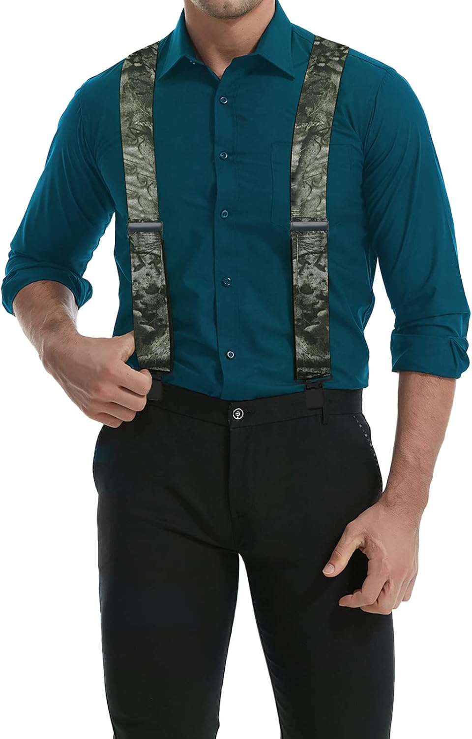 Camo Suspenders for Men - Heavy Duty Clips - Hunting & Work Braces - 2" Men's Suspenders - Image 6