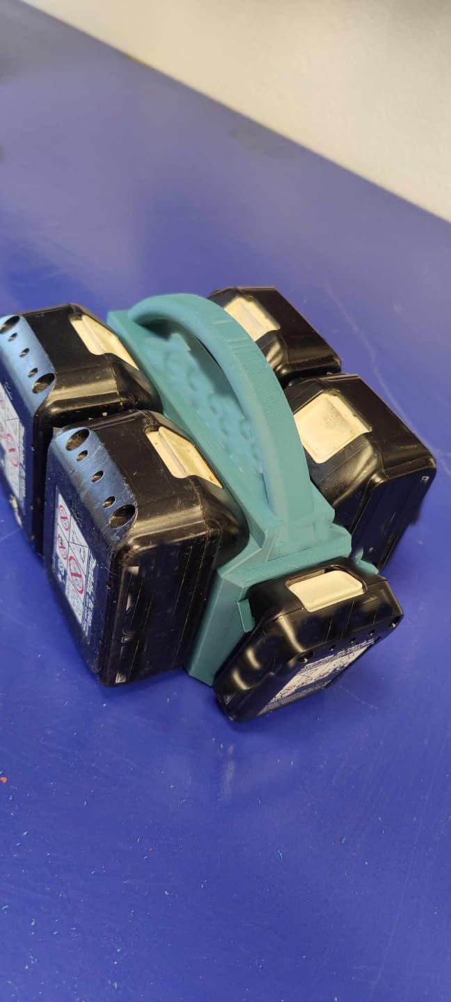 Portable Battery Holder for Makita (4 18v Slots + 2 CXT Slots) Lightweight and Durable Workstation Storage Rack Black