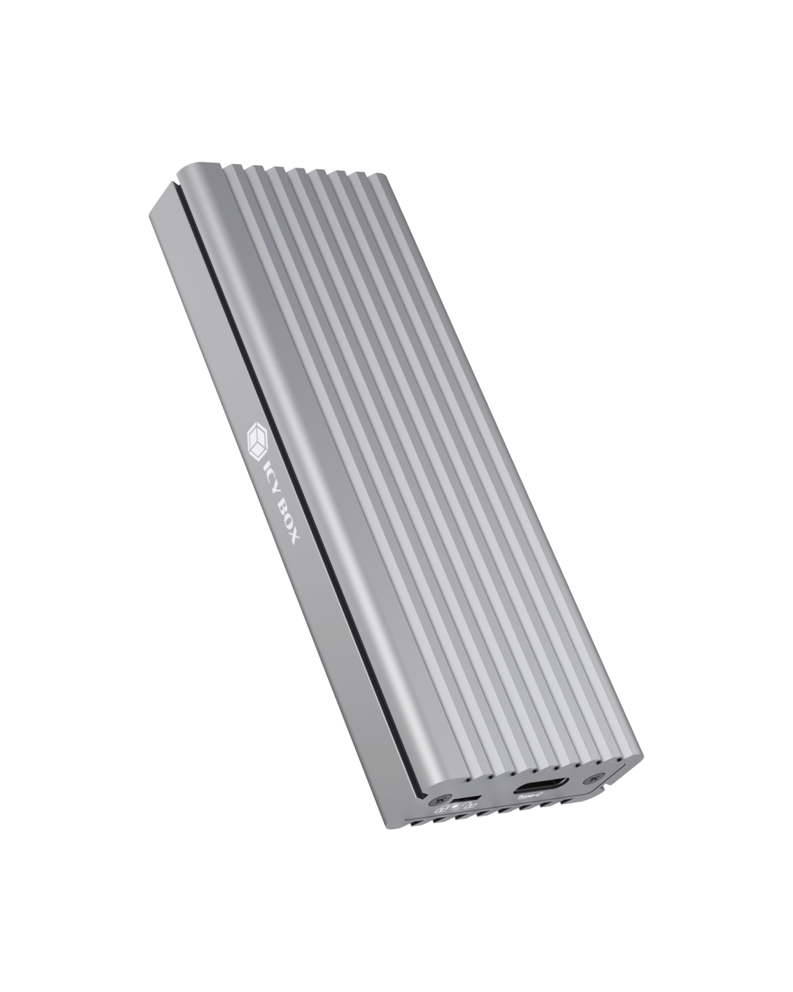 Icy Box Caja SSD M.2 NVMe USB 3.1 (Gen2, 10 Gbps), Sistema de refrigeración, USB-C, USB-A, PCIe M-Key, Aluminio, Plata