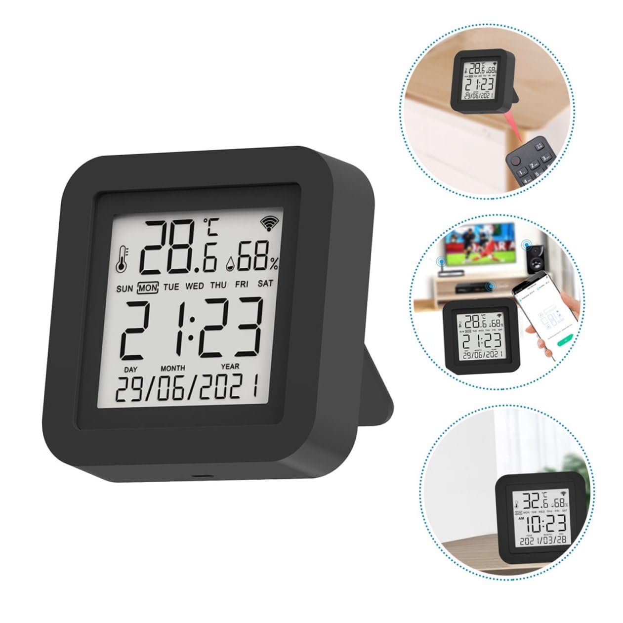 SUPVOX Misuratore di Umidità Digitale USB per Interni Igrometro Termometro Dispositivo Monitor Temperatura Domestica Utensile Casa Adatto per Giardinaggio Laboratori Stanze Ospedali