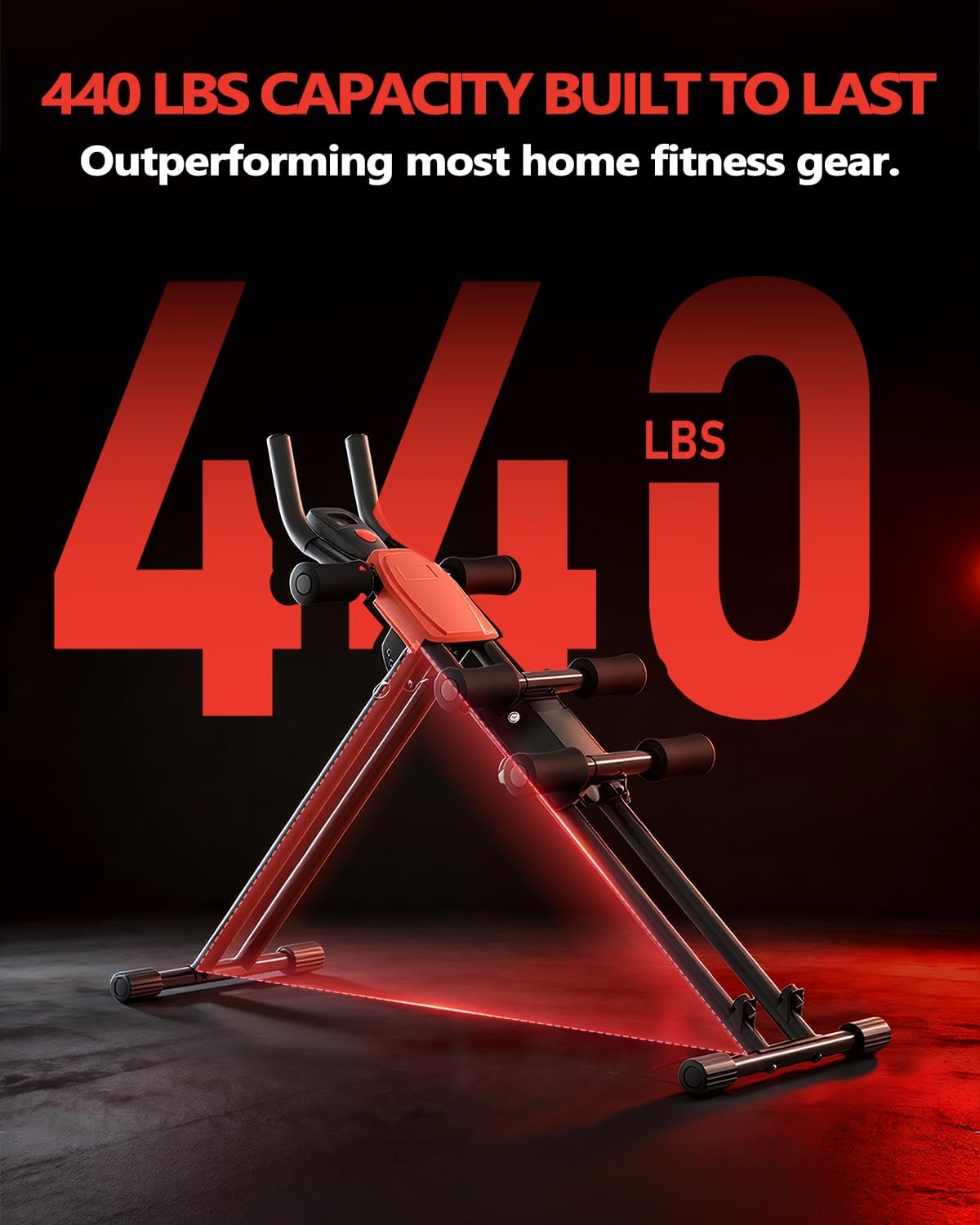 Rigel Foldable Ab Machine, 5-Level Adjustable Core & Abdominal Trainer for Home Gym Workout, Heavy Duty Strength Training Equipment for Stomach & Waist, 330lbs Capacity