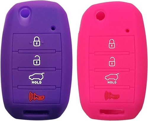 Coolbestda - Funda para llave con mando a distancia de 4 botones para Kia Sorento, Sportage Rio Soul Forte Optima Carens (no compatible con llave