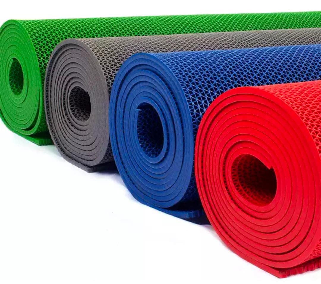 amazelo cart 4x10Ft Drainage Non Slip Rubber Mat | Commercial Use Floor Mat | Bathroom Swimming Pool Shower Doormat | Indoor Outdoor Kitchen Terrace Garden Mats | Waterproof Floor Coverings | Red 4