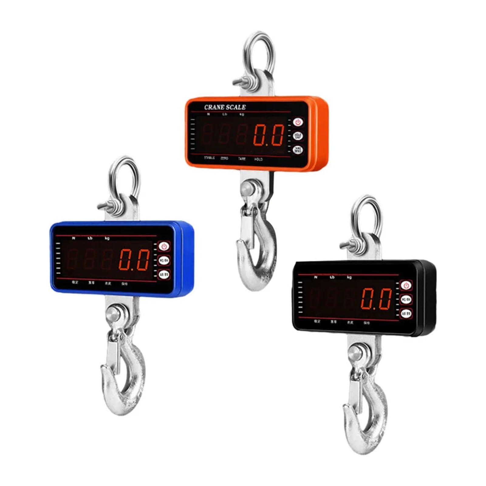 Bilancia digitale sospesa con gancio for gru, bilancia da 1500 kg, telecomando, display a luce rossa a LED, tavolo,Multiuso(Noir)