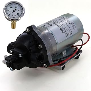 Shurflo 8000-543-236 Automatic-Demand 12V Diaphragm Pump with 100 PSI Pressure Gauge (Bundle, 2 Items)
