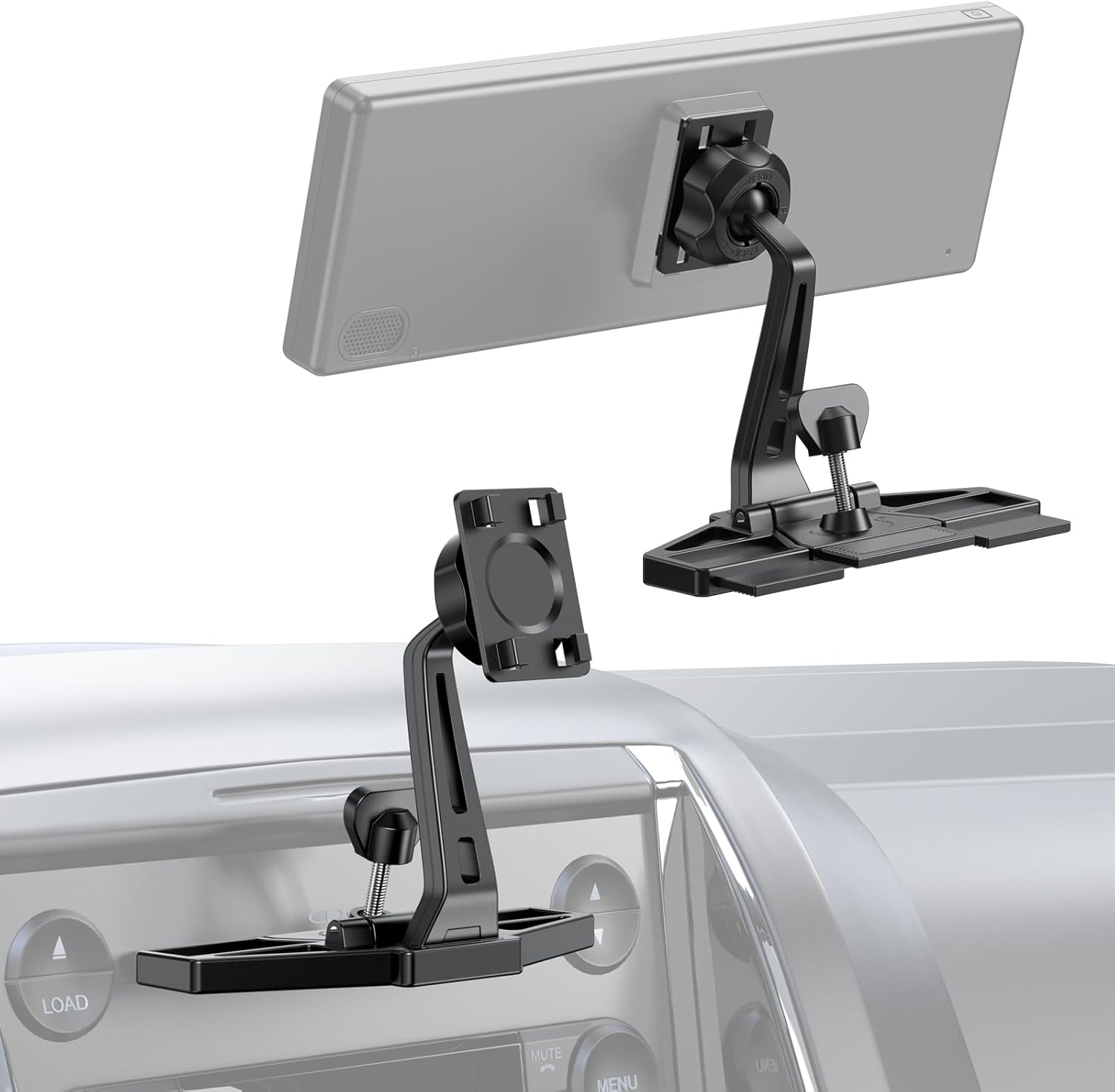 Extended Arm CD Slot CarPlay Screen Mount – Higher Viewing Position for Better Visibility, Extra Clearance for Various Dashboard Layouts, Compatible with 7"–10.26" CarPlay Displays