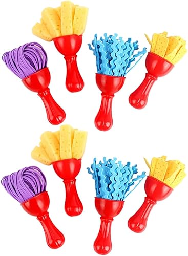 Miniatura 8 de EXCEART 8 unids pincel de acuarela pincel de esponja de dibujo DIY herramienta de pintura pincel graffiti material suministros de arte 4 piezas