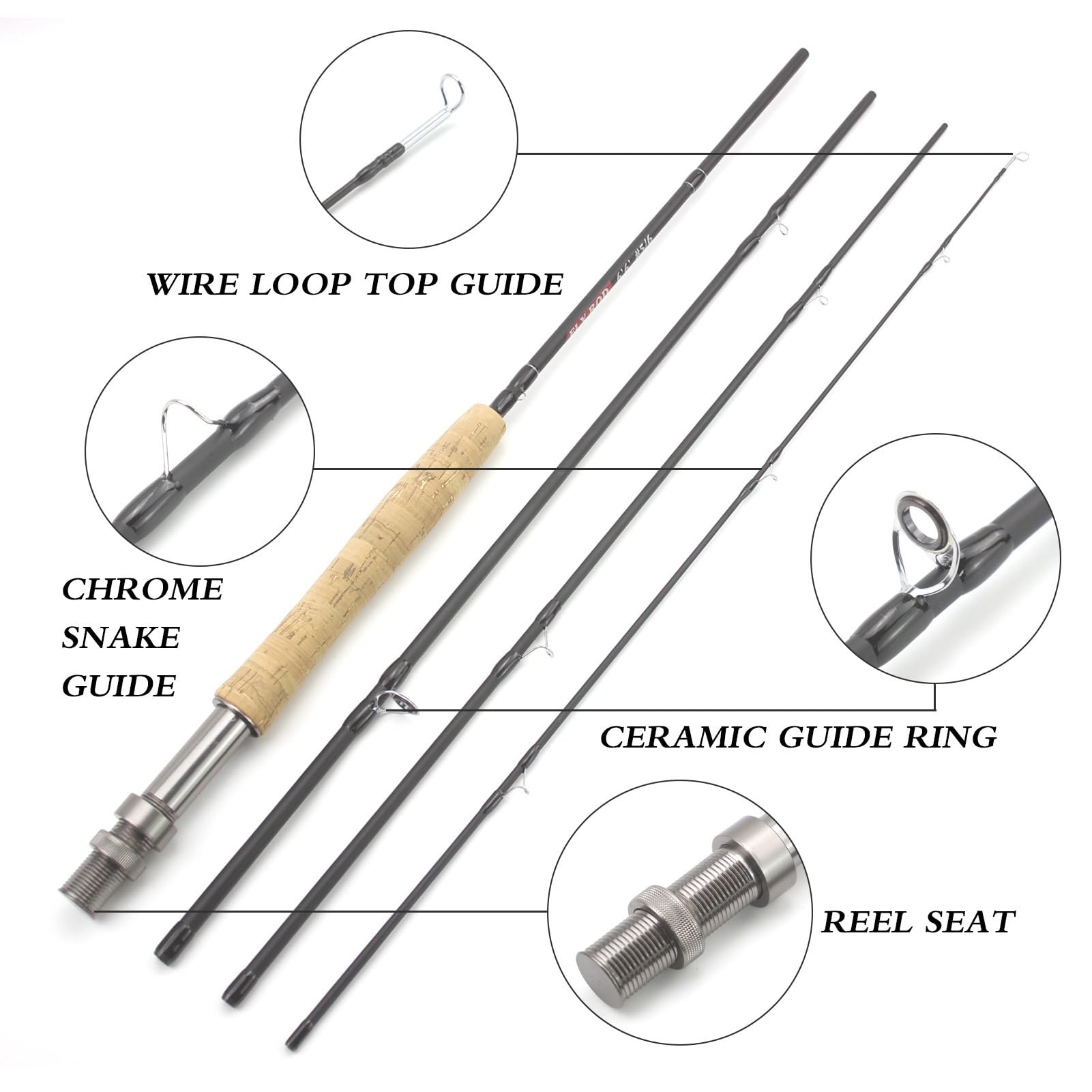1.98M 2.1M 2.4M 2.7M Telescopic Carbon 4 Sections Fly Fishing Rod Fast Action Freshwater Fly Rods for Trout Salmon Fishing Portable Sea Pole
