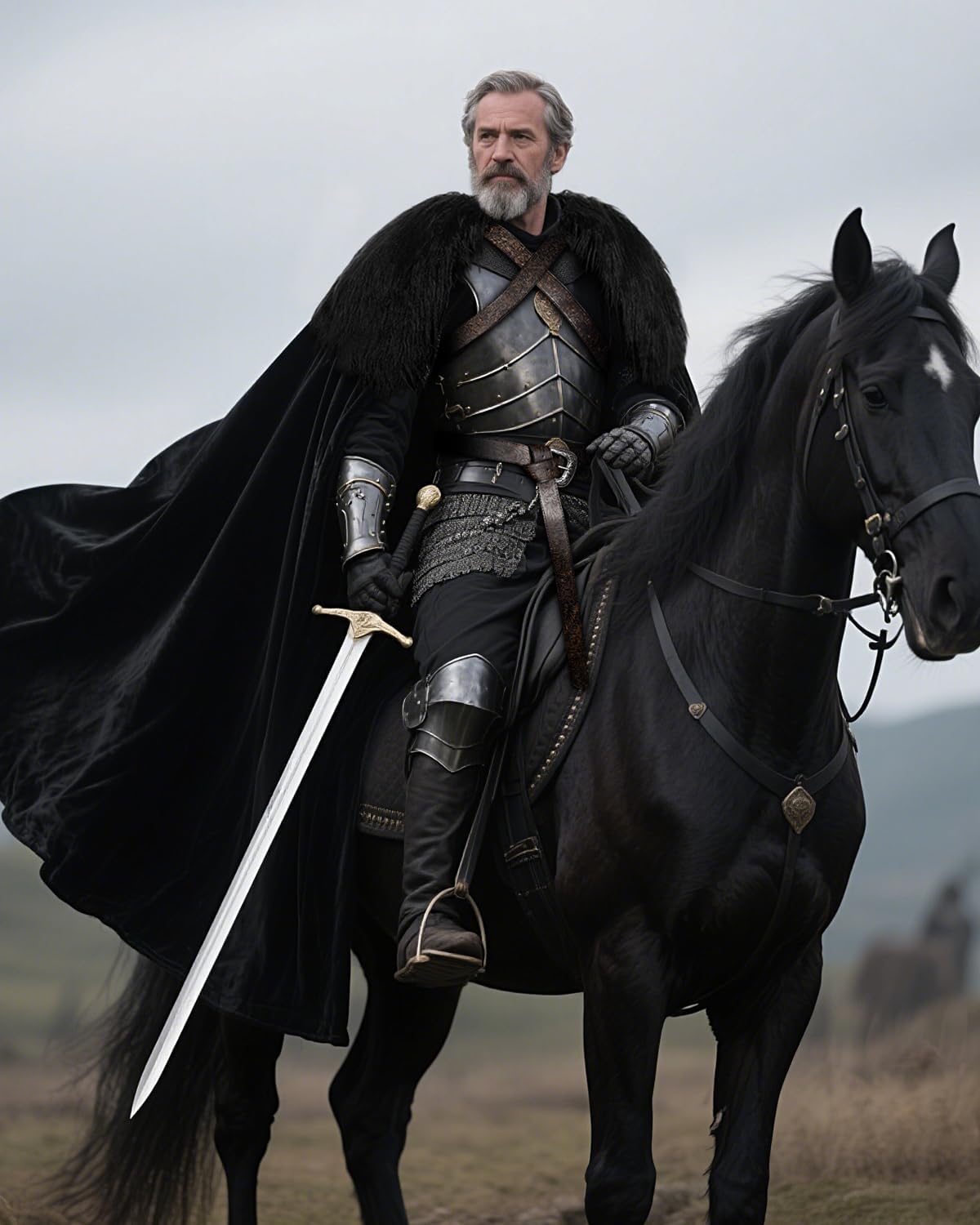 Joukavor Viking Fur Cloak Medieval Fur Cape Men for Halloween - Image 2