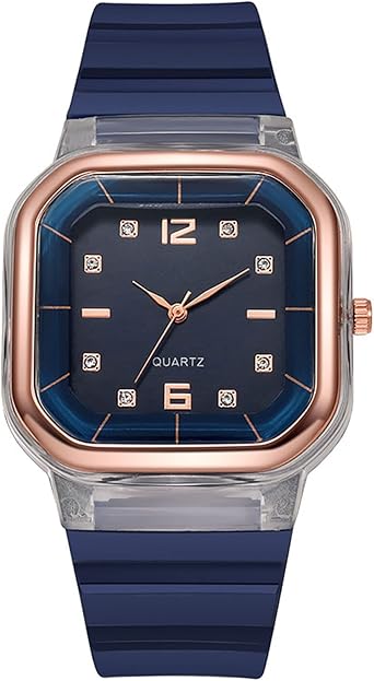 Singular-Point Business Watches-Men's Women's Square Watch, Silicone Strap Watch Waterproof Analog Quartz Watch Fashion Sports Watch Business Watch Gift