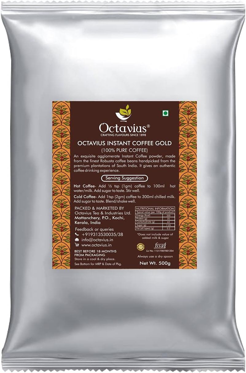 Octavius Gold Instant Coffee Powder -500gms | Authentic Coffee Drinking Experience
