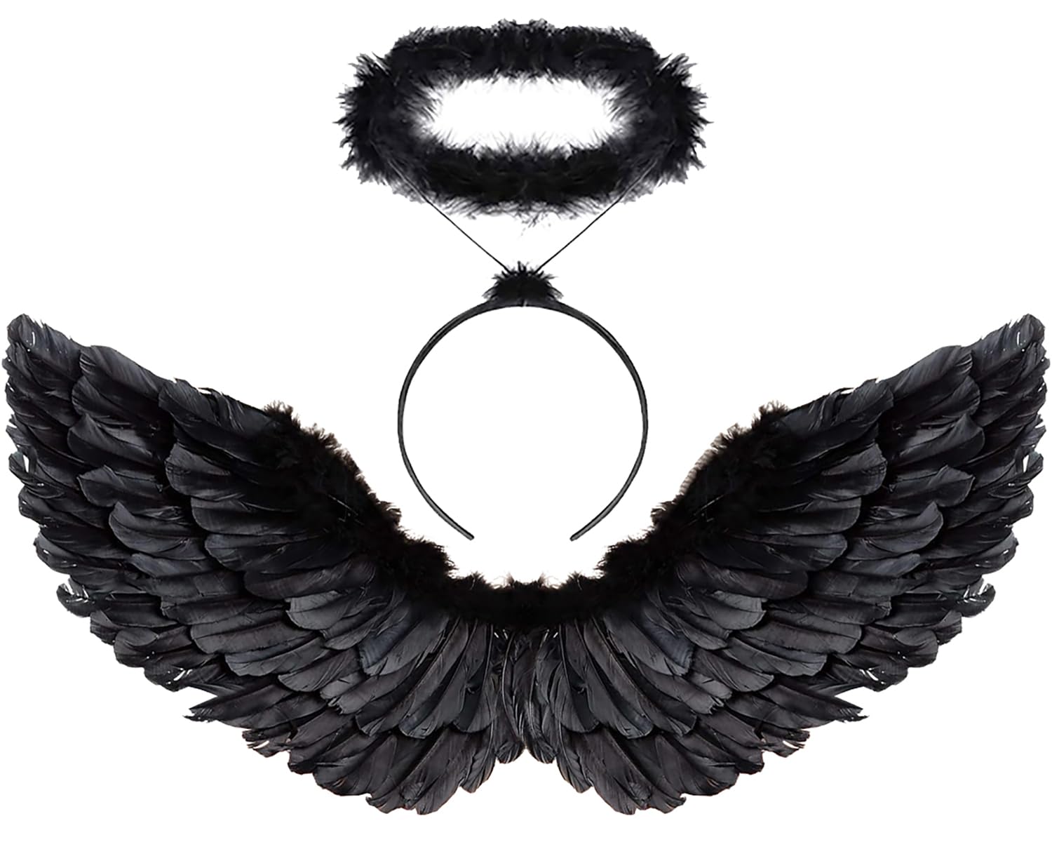 Black Wings Angel Devil Fallen Feather Wings for Kids Halloween
