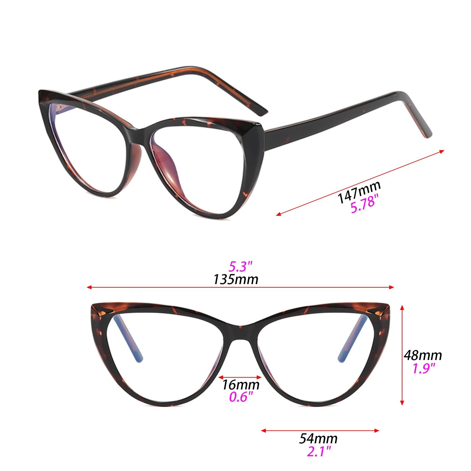 Damen Retro Lesebrille Katzenaugen Lesebrillen Anti-Blaulicht Computerlesegerät Sehhilfe Anti Müdigkeit Presbyopie Brille 1.0 1.5 2.0 2.5 3.0