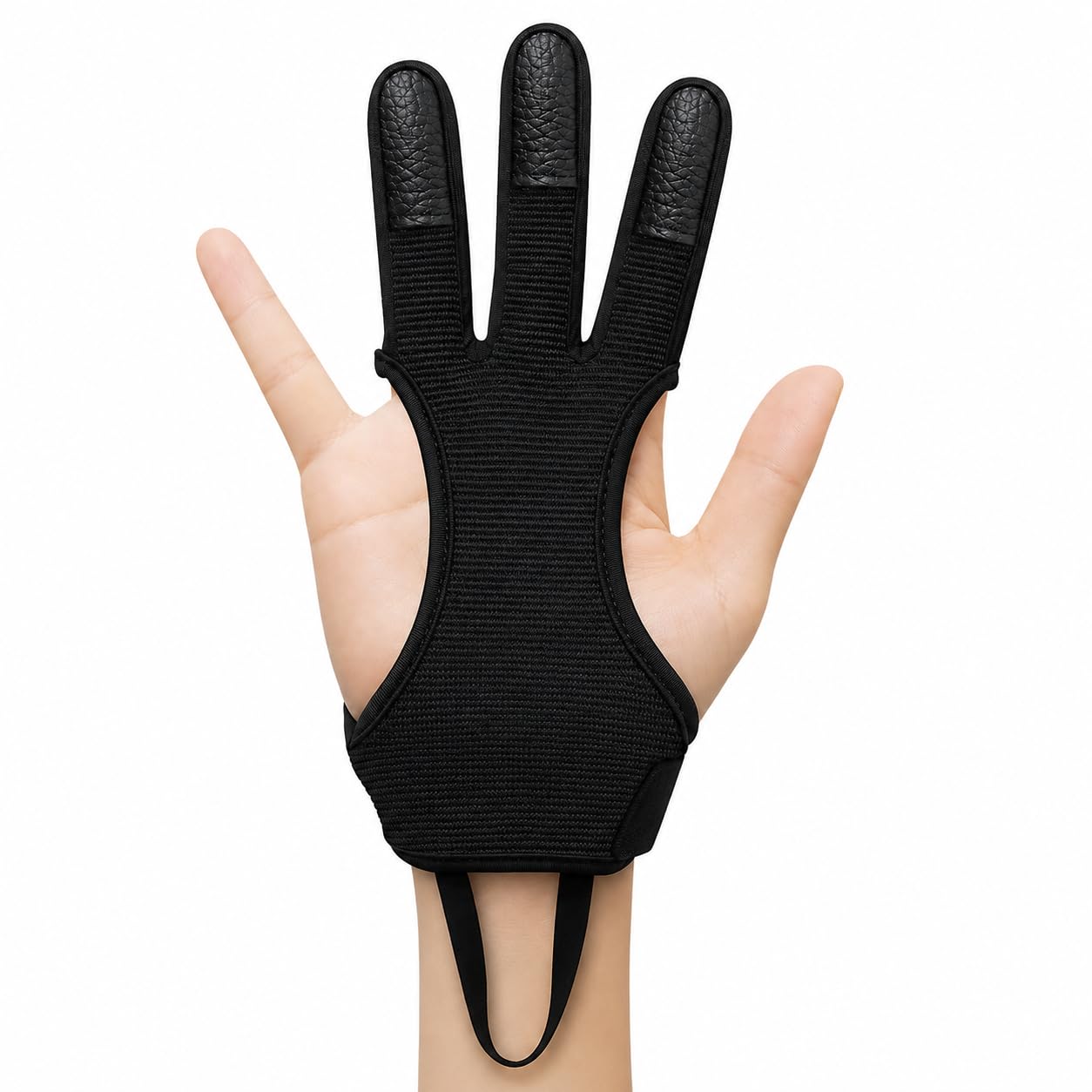 HYMC Archery Glove, Three Finger Leather Shooting Glove, Finger Protector for Bow Shooting, Target Practice, Recurve & Traditional Bows, Archery Accessories for Youth, Adults & Beginners（Size M ）