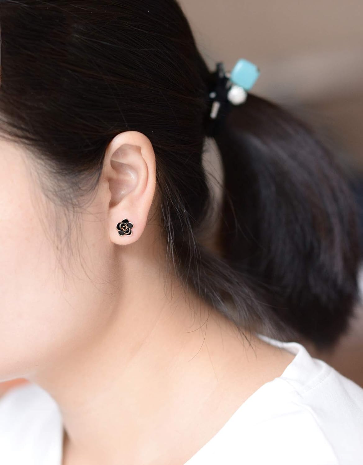 AllenCOCO Rose Flower Stud Earrings for Women Sensitive Ears, Hypoallergenic Cute Gold And Silver Rose Flower Earrings Studs for Women Nickel Free - Image 6