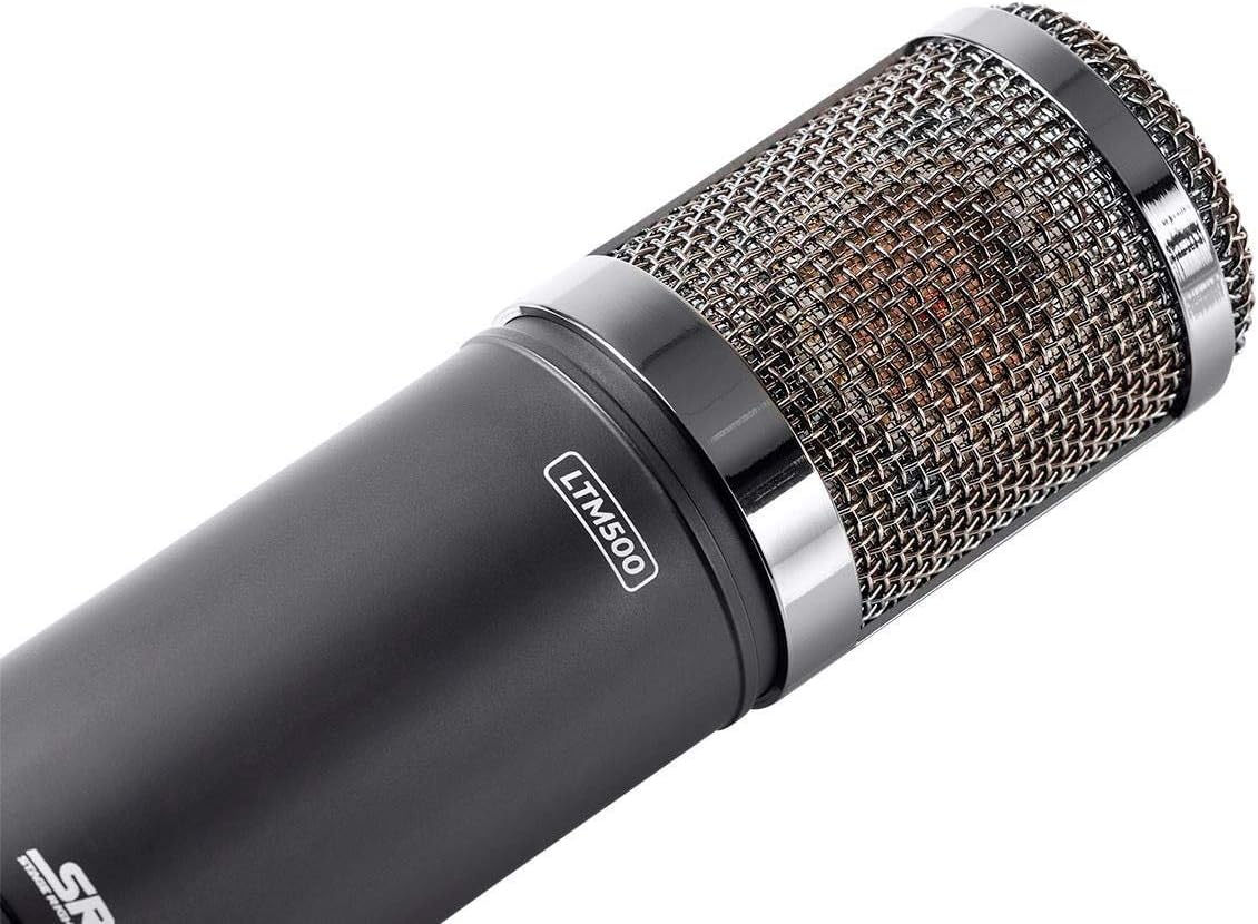 Flash Deals - 60% OFF Monoprice LTM500 Large Multi-Pattern Tube Studio Condenser Microphone - Cardioid, Figure 8, and Omnidirectional W/ 6 Intermediate States with Full Size Shock Mount and Case - Stage Right
