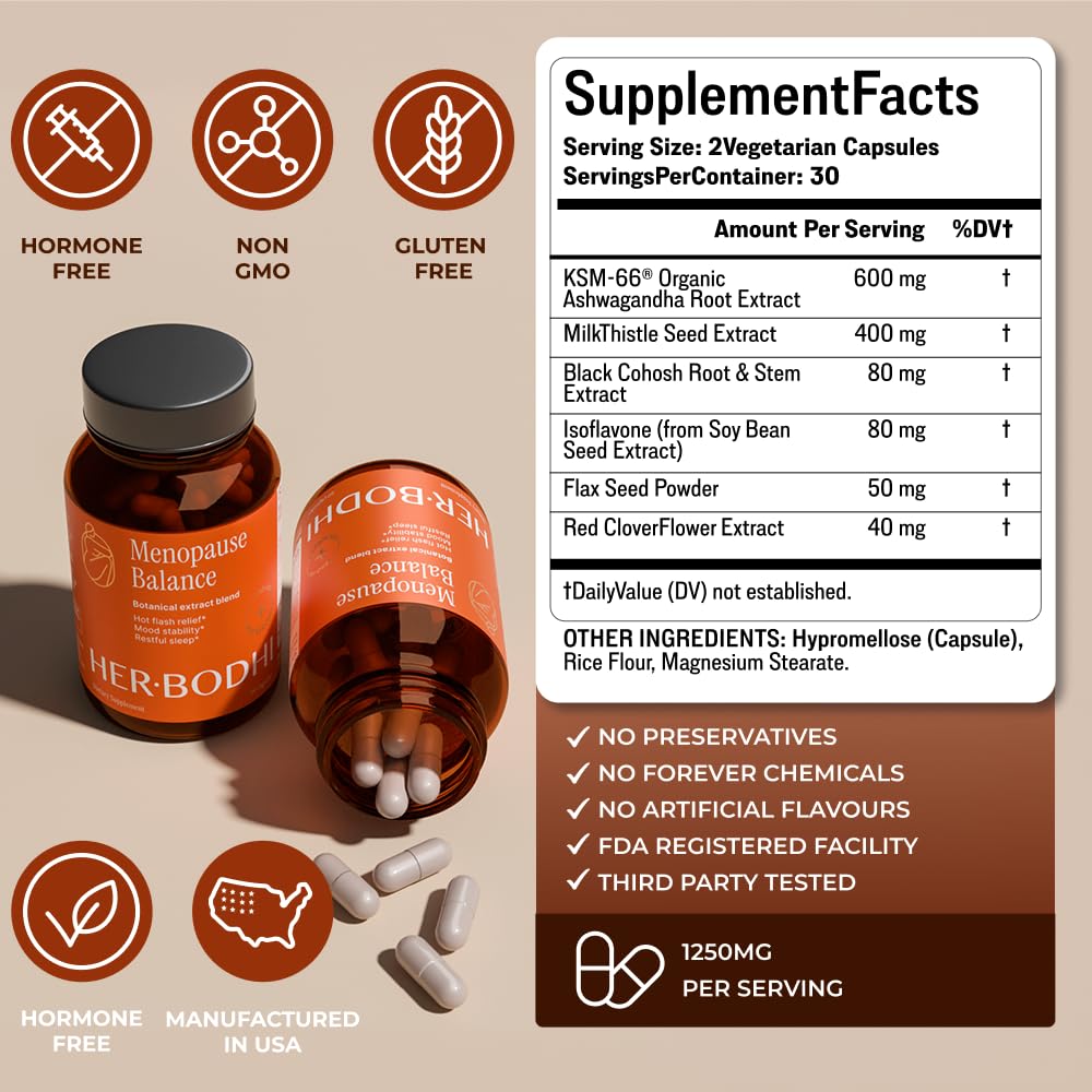 Her Bodhi Meno Menopause Supplement for Women, Hormone-Free, 60 Capsules — Amazon image 7