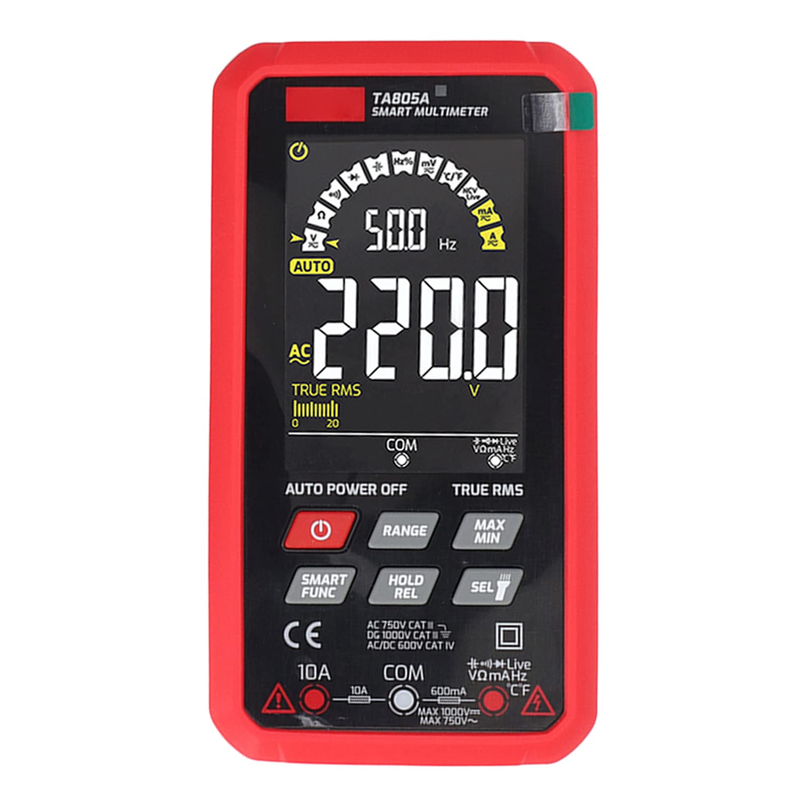 Multimetro Digitale Tester Automatico di Resistenza Tensione Corrente Ad Alta Precisione per Elettricisti Materiale ABS Rosso