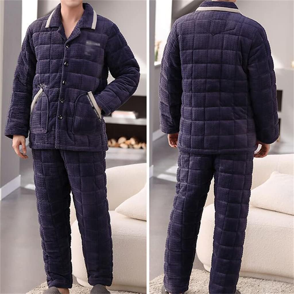 Winter Thickening Men's Pajamas Coral Velvet And Home Wear Flannel