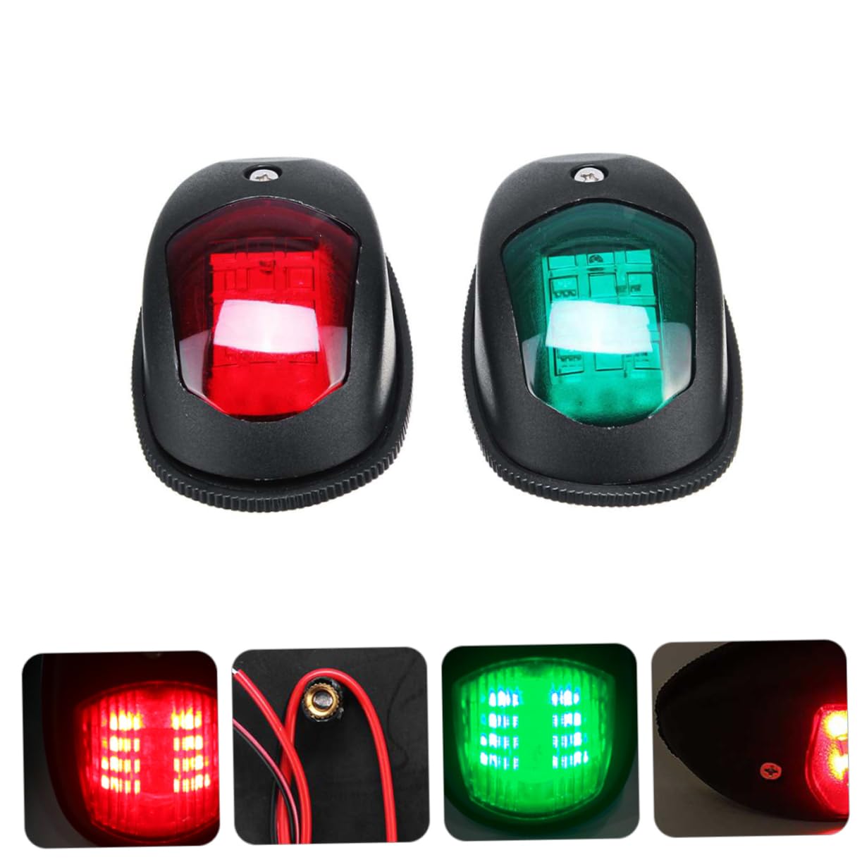 TOYANDONA 2pezzi Led Per Barche Marina Per Prua Poppa e Marcia Adatta Pontoni Yacht e Imbarcazioni Diporto Design Ottico Rosso e Verde Tenuta Anti-vapore