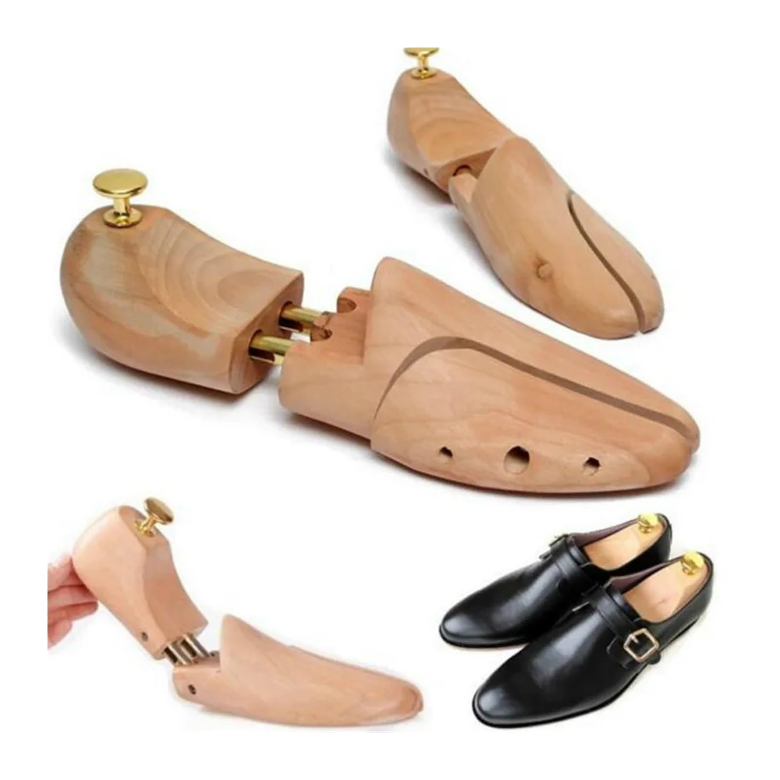 Hormas de Madera for Zapatos, 1 par de Zapatos de Madera, ensanchador de árboles, Moldeador, EU 35-46/US 5-12/UK 3-11,5 Adecuado para Botas O Zapatillas De Deporte(EU 43 44)