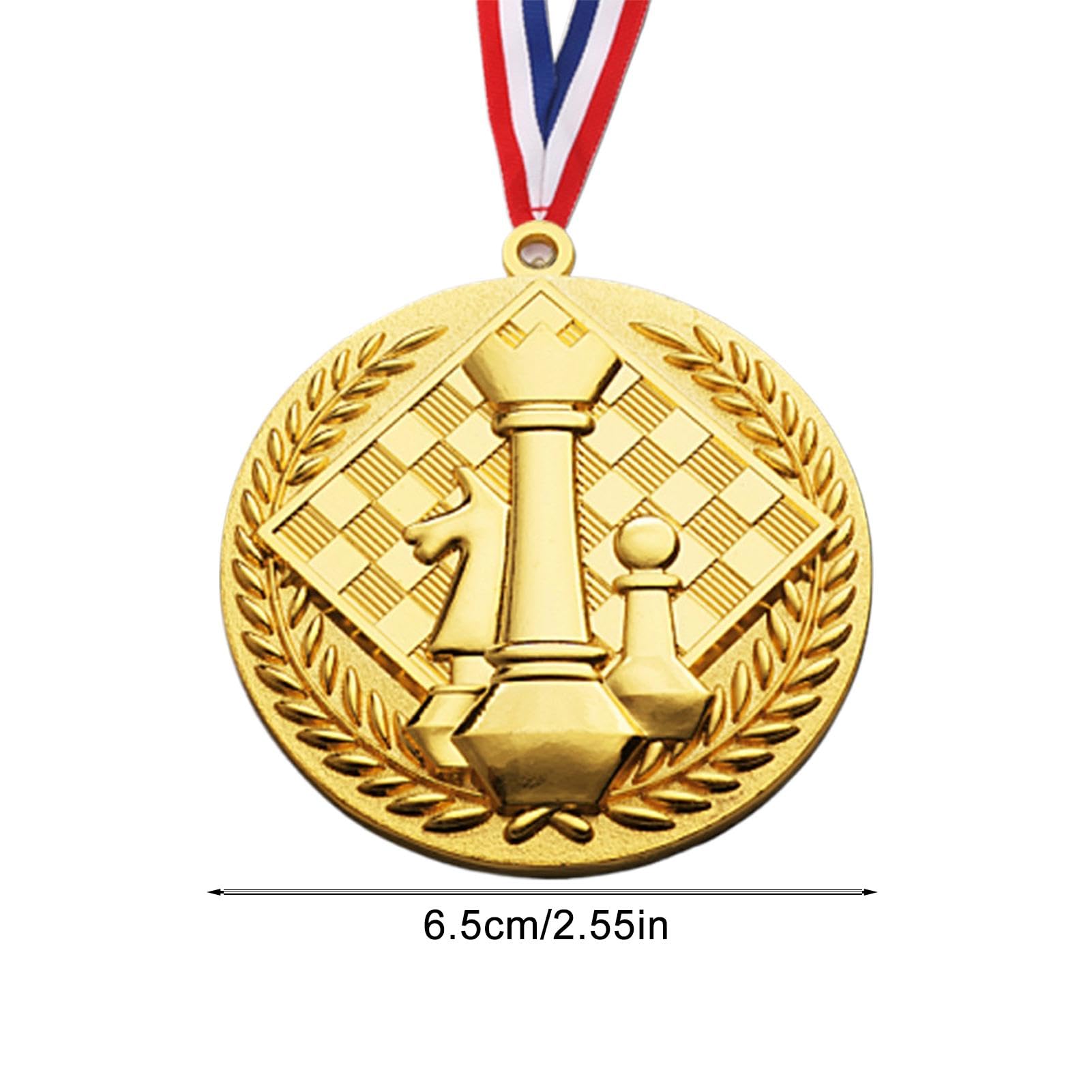 Medallas para premios: medallas de ajedrez en relieve, medallas de oro para niños, medallas portátiles de rollo de honor, premio de trofeo, regalo para niños y adolescentes
