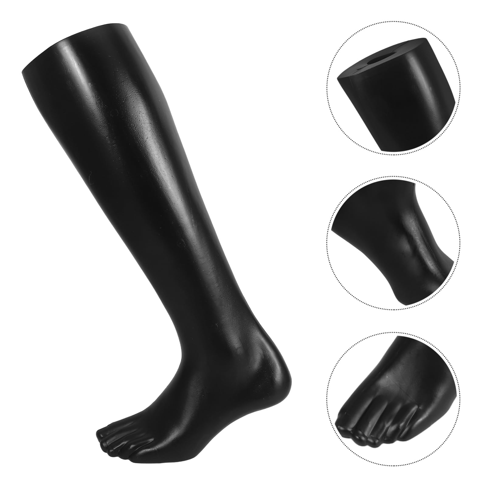 PartyKindom Personalisierbare Socken Fußpuppe für Socken aus Kunststoff Schwarzer Halter in Schuhform Leicht zu Reinigen für Schaufenster und Ladenpräsentation