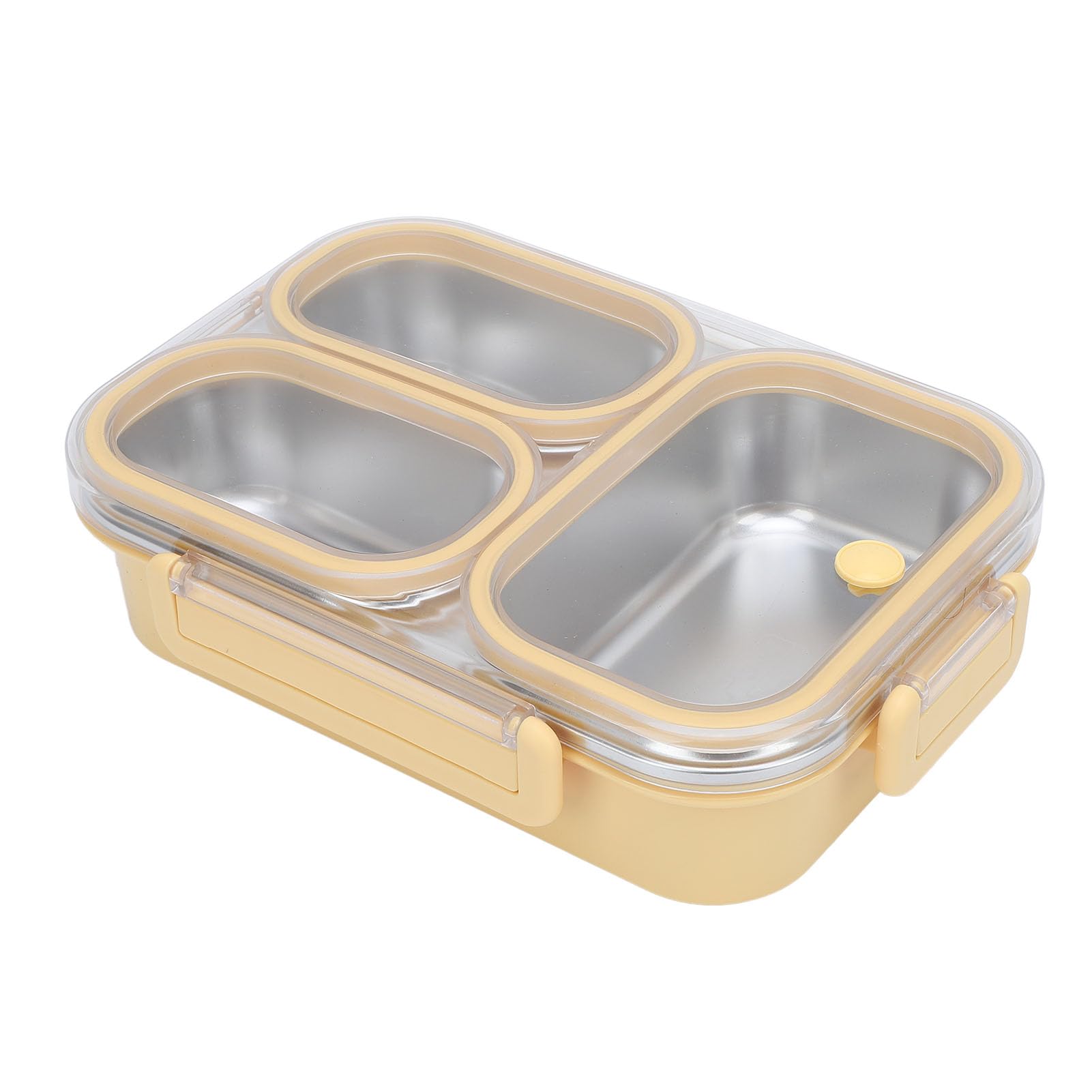 Ejoyous Lunch Box Diviso, Contenitore per Il Pranzo in Acciaio Inossidabile 304 da 1,2 L con 3 Scomparti Contenitore per Alimenti Rettangolare Portatile Riscaldabile a Tenuta Stagna per Studenti