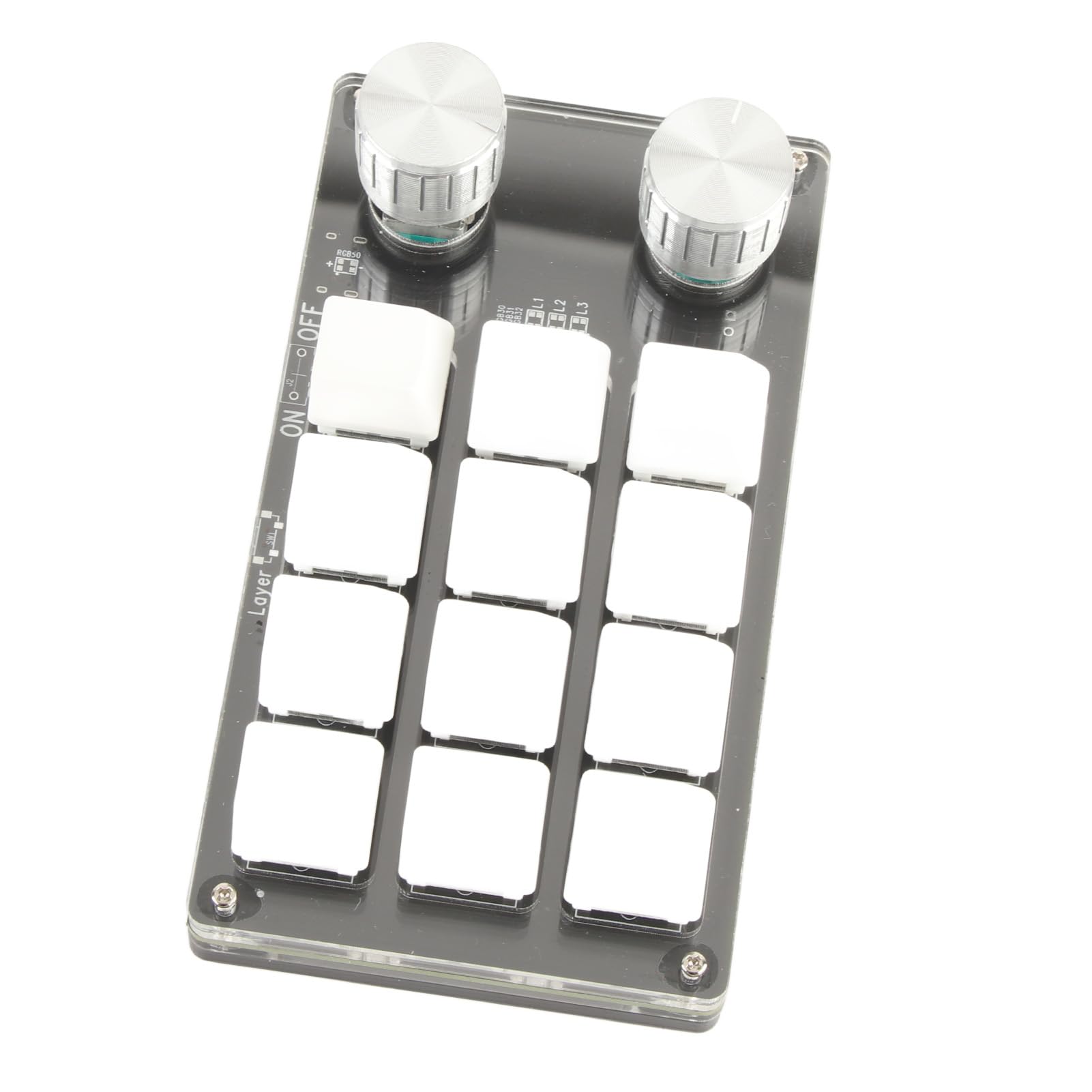 KIMISS Makro-Tastatur Einhändige Makro-mechanische Tastatur 12-Tasten-Multifunktions-DIY-programmierbare Tastatur für Office Gaming Makro-mechanische Tastatur (Schwarz)