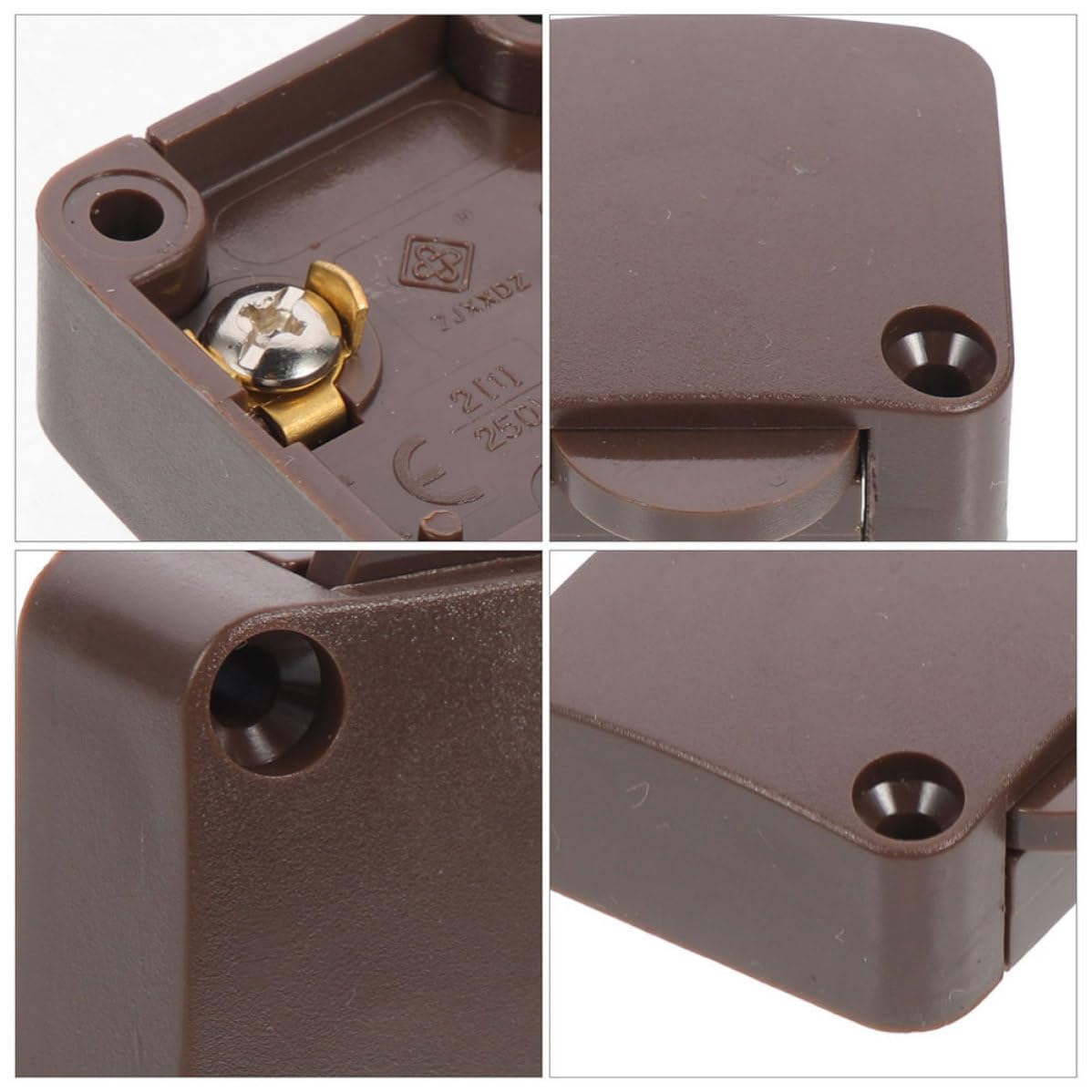 3 Pcs Automatic Door Lamp Switch Coffee Color with Micro-Motion Button and Sensitive Trigger for Cabinet Doors and Rvs Abs and Copper Material for Closet and Wardrobe
