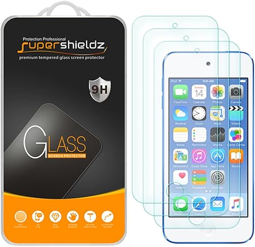 Supershieldz Protector de pantalla de vidrio templado, diseñado para Apple iPod Touch (7ª generación 2019, 6ª y 5ª generación), antiarañazos, sin