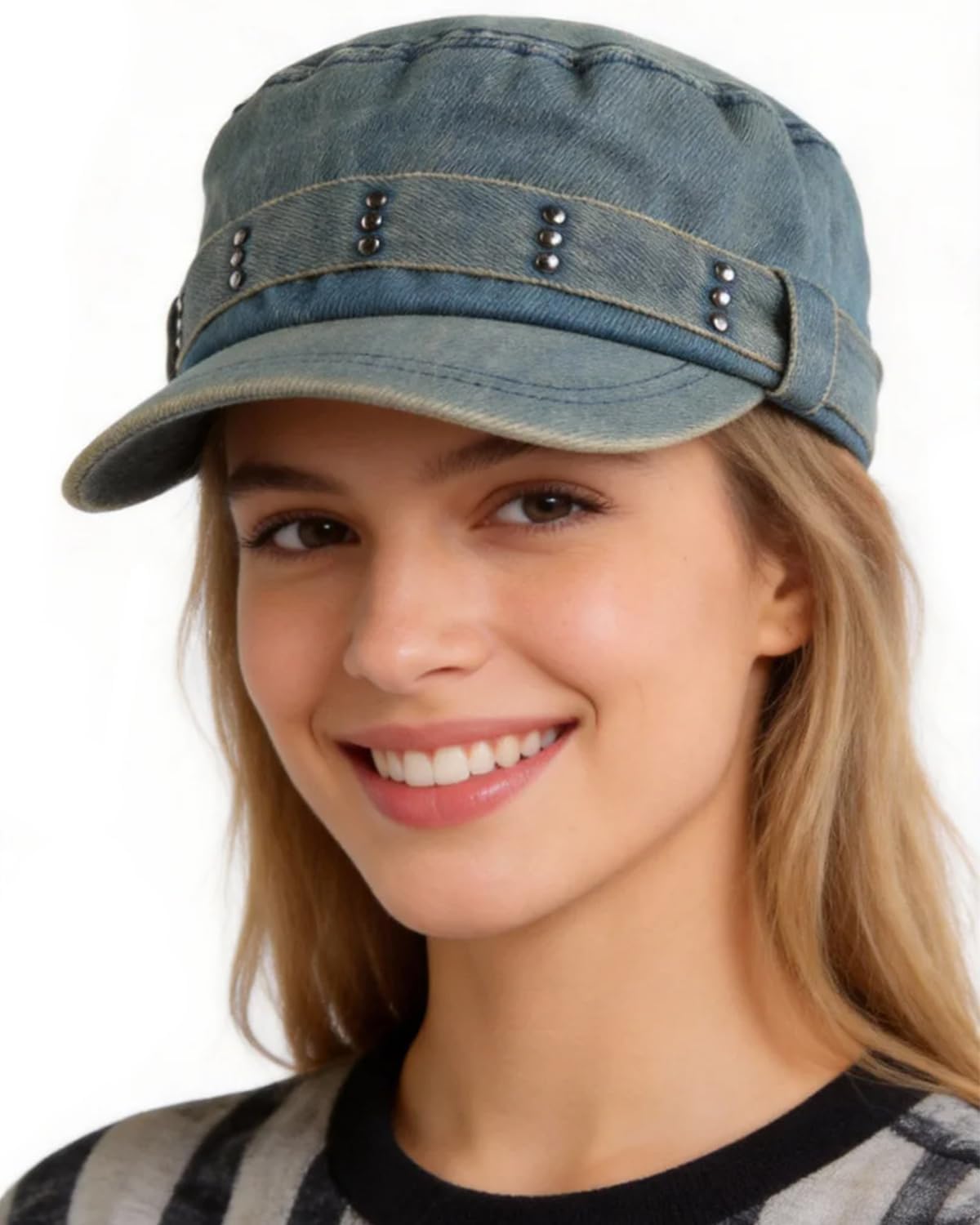 Washed Denim Military Cap Newsboy Flat Cap Baker Boy Beret Vintage Irish Cabbie Cadet Army Caps Casual Baseball Hat