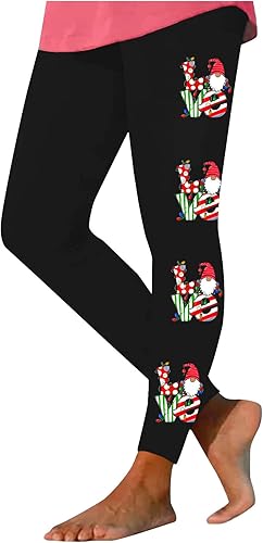 oelaio Christmas Leggings for Women 2024 Workout Leggings Christmas Pants Skinny Tights Yoga Pants Thanksgiving Leggings