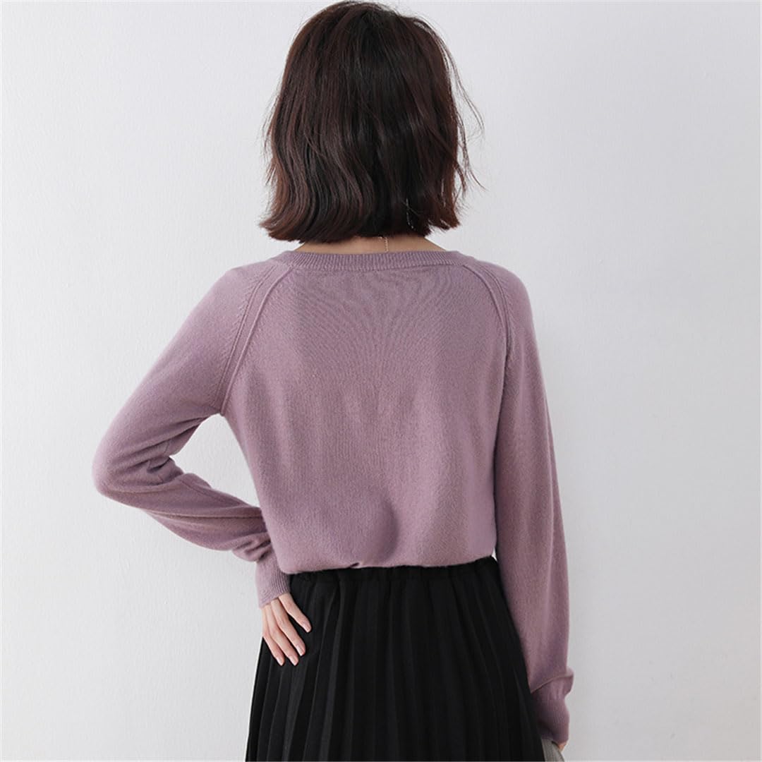 Vogrtcc Top da Donna in Maglione Girocollo A Maniche Lunghe, Pullover in Maglia, Top in Maglione
