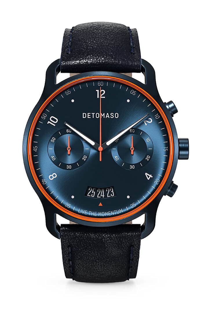 DeTomaso Sorpasso Chronograaf Limited Edition Gold Green Herenhorloge, analoog, kwarts, leren armband, bruin, groen, Riemen DeTomaso Sorpasso Chronograaf Limited Edition Gold Green Herenhorloge, analoog, kwarts, leren armband, bruin, groen, Riemen