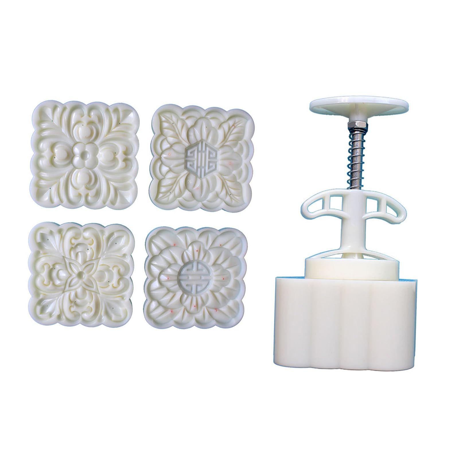 YWLUUOO Flower Pattern Desserts Press Molds Cookie Stamp Chinese MidAutumn Desserts Maker Decorating Tool for Cookie Maker