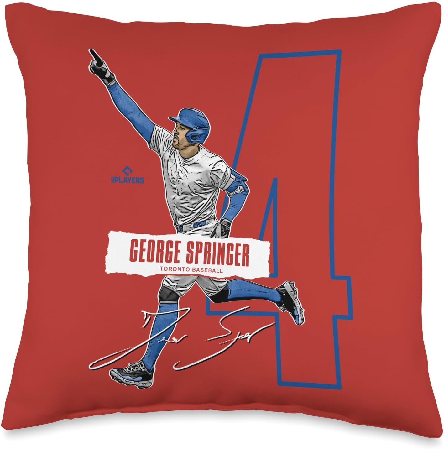 George Springer | Toronto Baseball Players | MLBGEO302N Throw Pillow
