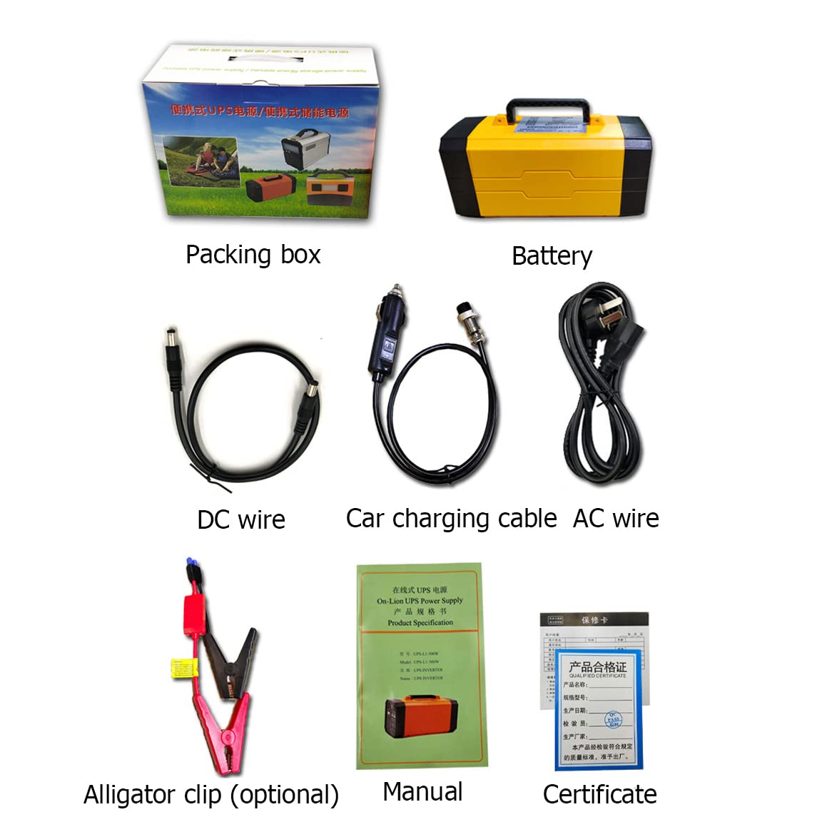 Batería de Respaldo Estación de energía portátil 1000 Watts Pico 500Wh Batería de Litio para Acampar/Viajar/Uso en Interiores y Exteriores (Panel Solar no Incluido)