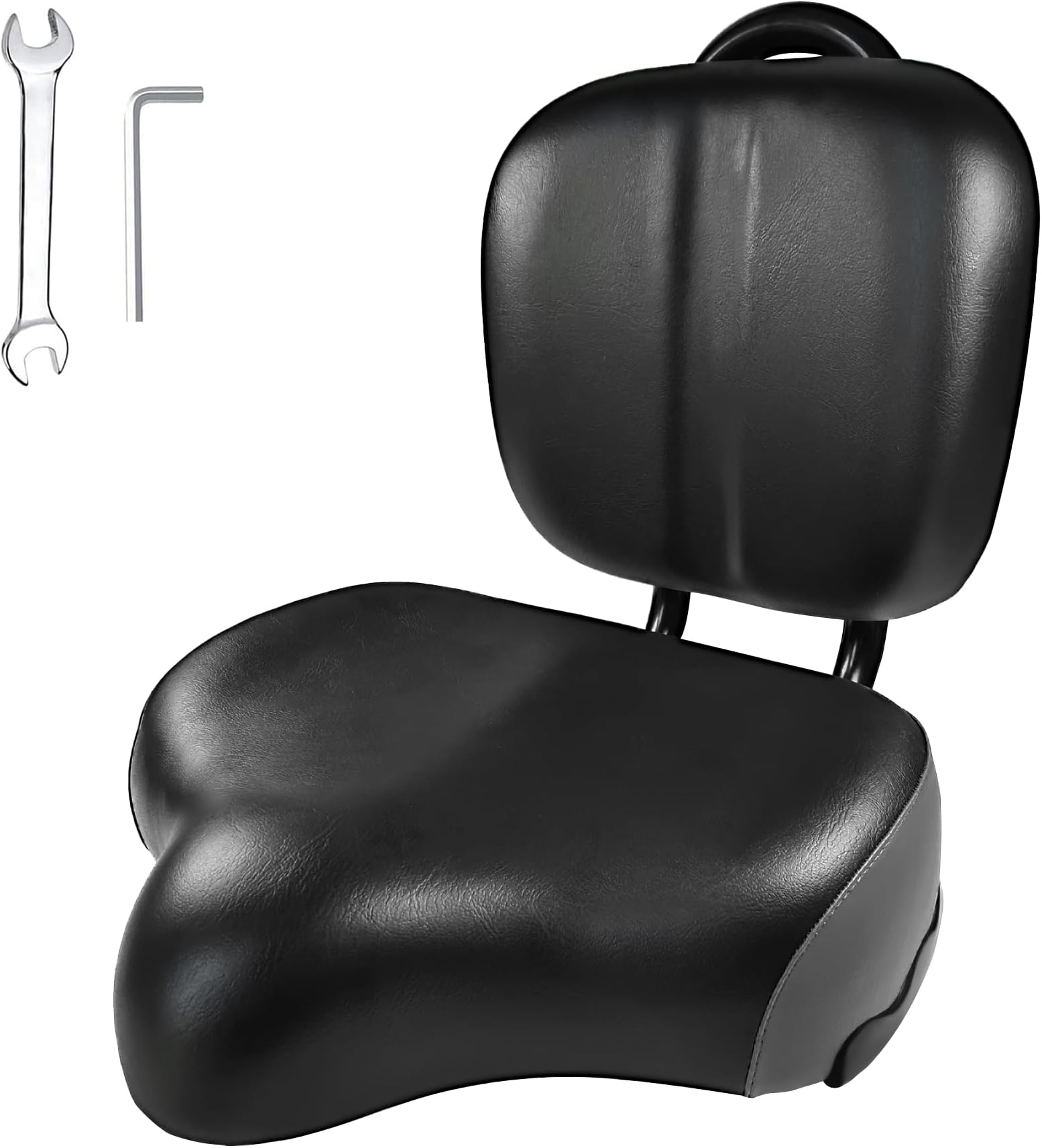 Bike Seat with Backrest, Oversized Comfortable Ergonomic Design Bicycle Saddle for Men and Women Adjustable Height Bike Saddle