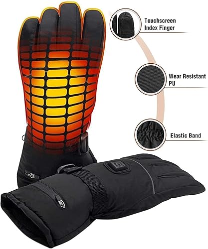 Miniatura 5 de YGGKY Guantes calefactables con batería eléctrica para hombres y mujeres, para invierno, impermeables, para pantalla táctil, con aislamiento